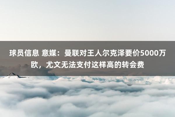 球员信息 意媒：曼联对王人尔克泽要价5000万欧，尤文无法支付这样高的转会费