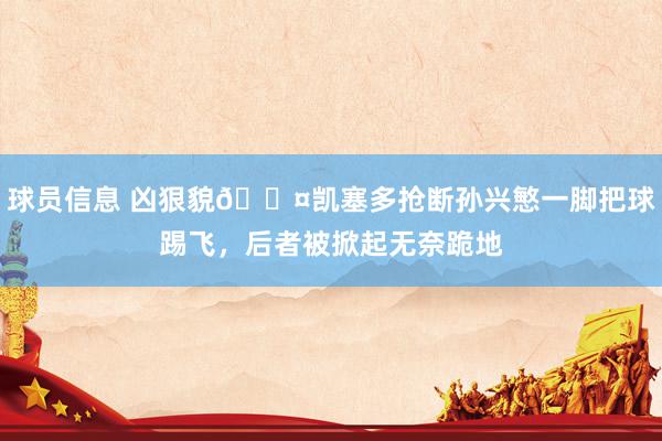 球员信息 凶狠貌😤凯塞多抢断孙兴慜一脚把球踢飞，后者被掀起无奈跪地