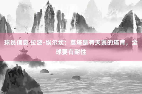 球员信息 拉波-埃尔坎：莫塔是有天禀的培育，全球要有耐性