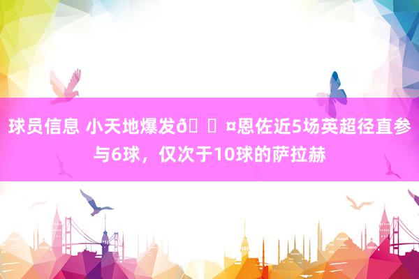 球员信息 小天地爆发😤恩佐近5场英超径直参与6球，仅次于10球的萨拉赫