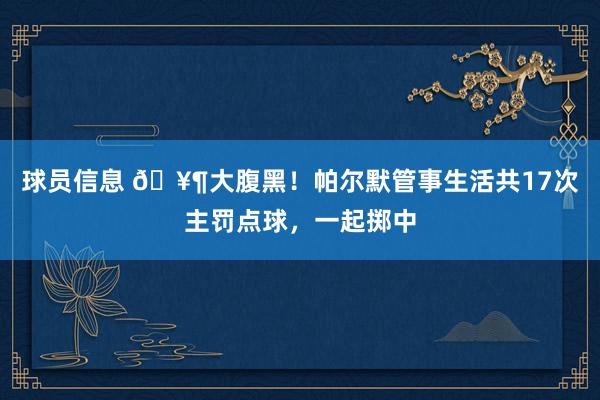 球员信息 🥶大腹黑！帕尔默管事生活共17次主罚点球，一起掷中