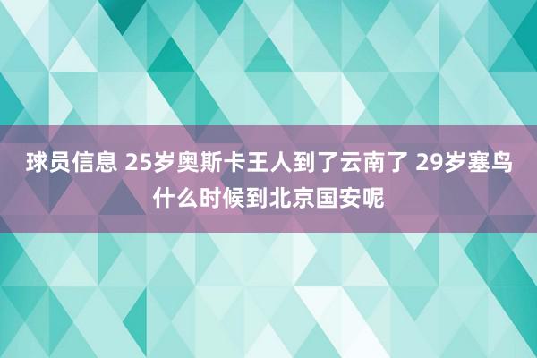 球员信息 25岁奥斯卡王人到了云南了 29岁塞鸟什么时候到北京国安呢