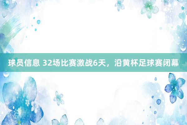 球员信息 32场比赛激战6天，沿黄杯足球赛闭幕