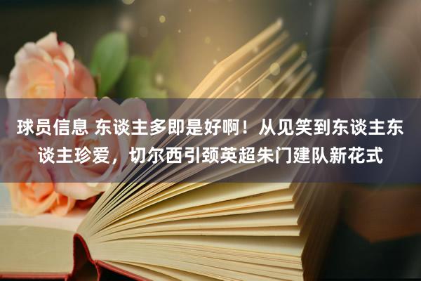 球员信息 东谈主多即是好啊！从见笑到东谈主东谈主珍爱，切尔西引颈英超朱门建队新花式