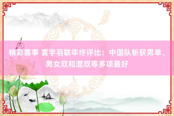 精彩赛事 寰宇羽联年终评比：中国队斩获男单、男女双和混双等多项最好